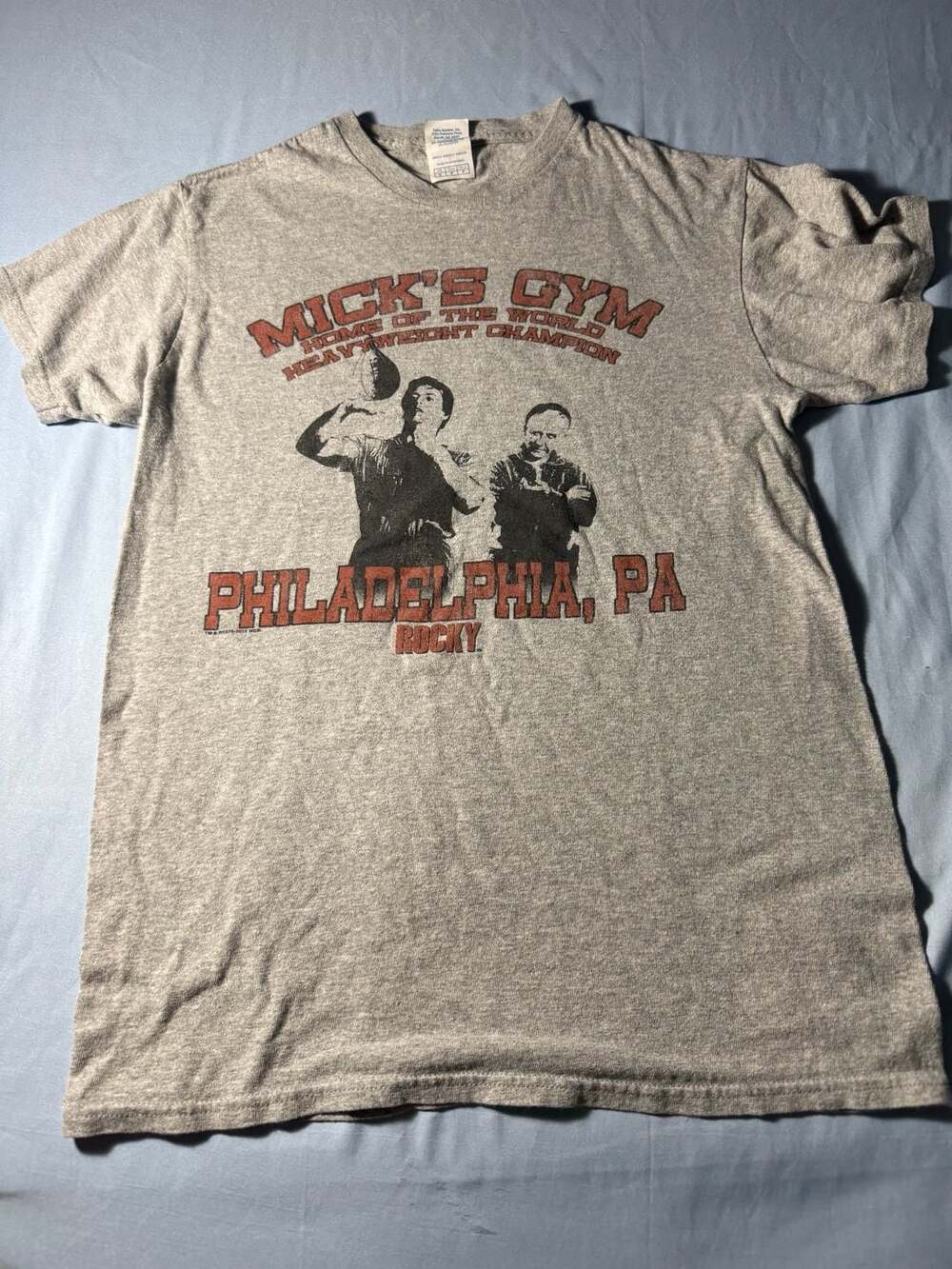 Delta Pro Weight Rocky Mick's Gym Philadelphia PA Heather Gray T-Shirt Size S